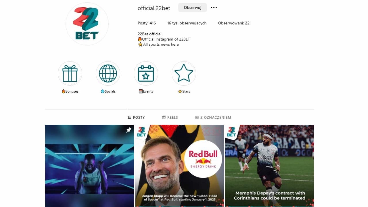 22bet social mediach