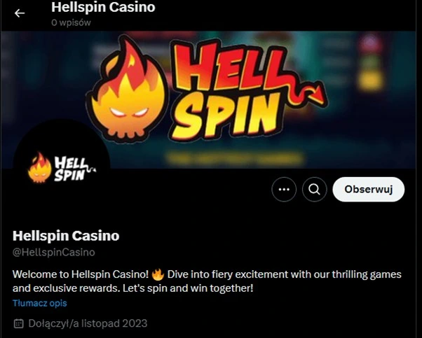 hellspin casino review media społecznościowe
